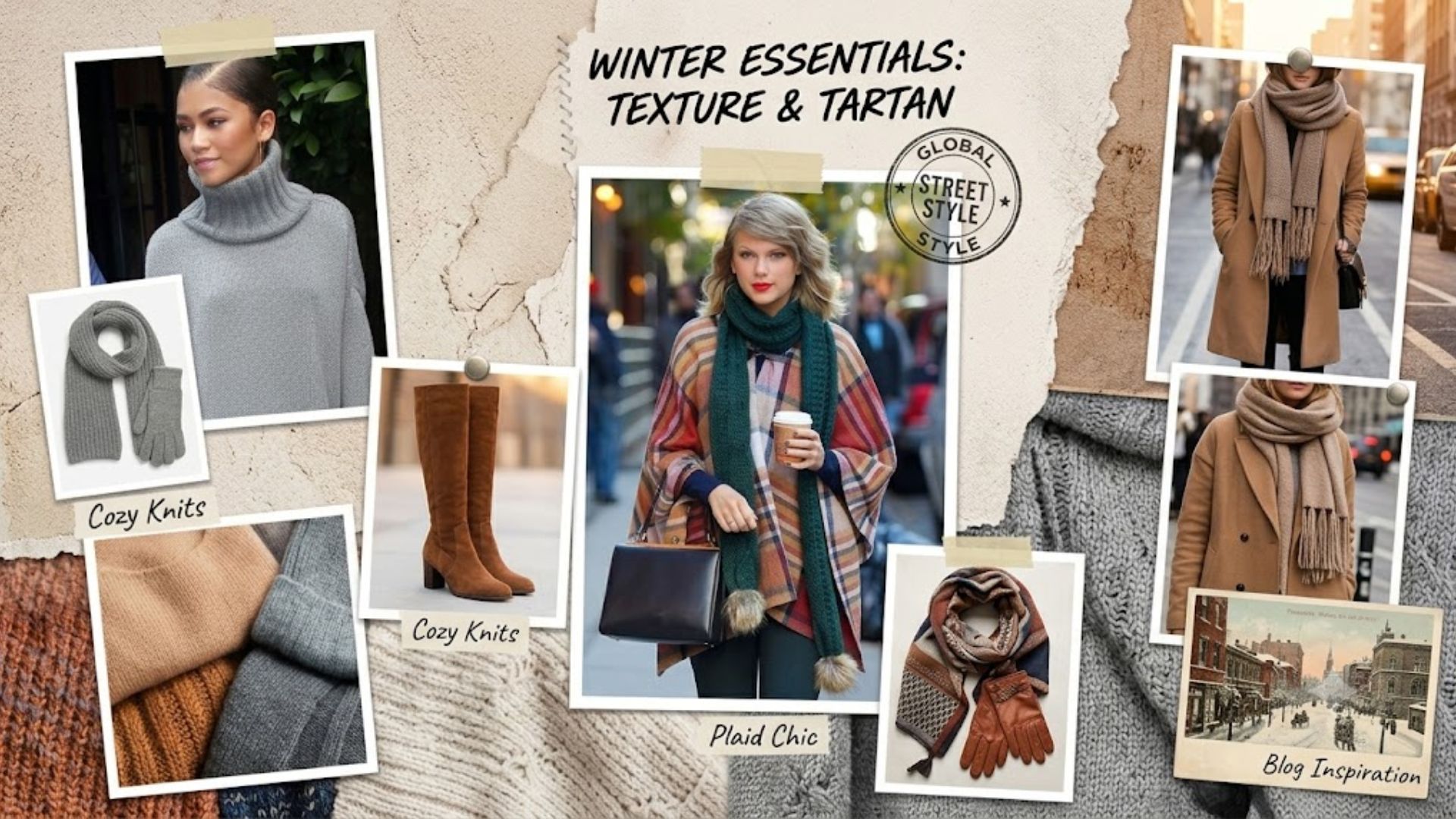 Zendaya or Taylor Swift cozy knitwear winter look