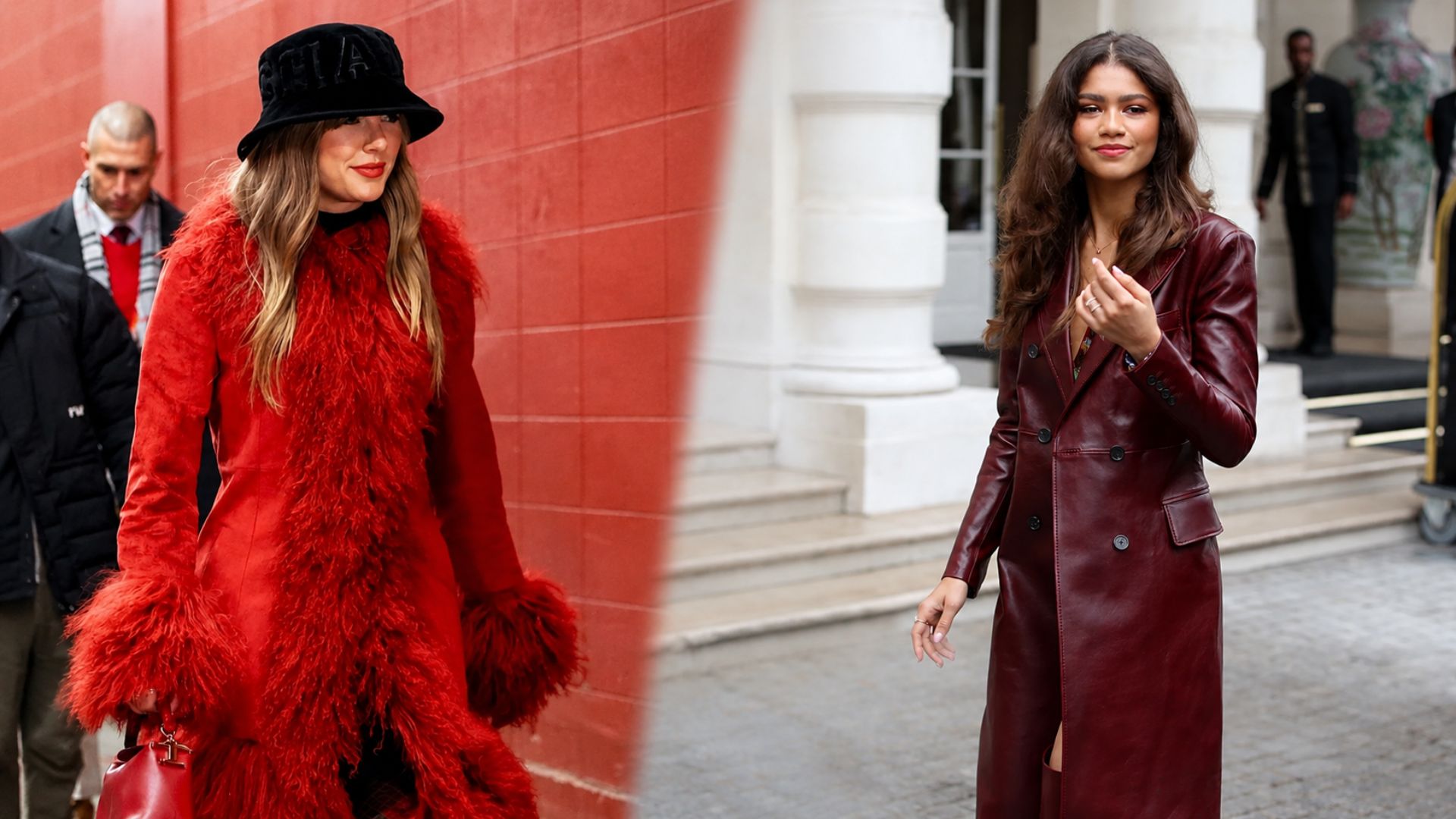 Zendaya or Taylor Swift wearing long oversized wool coat