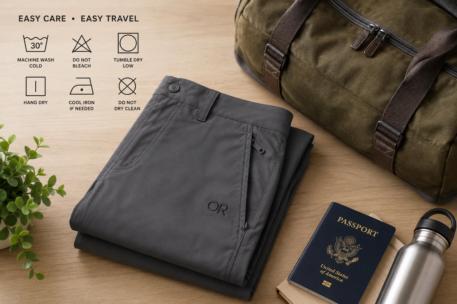 How to care for men's travel pants