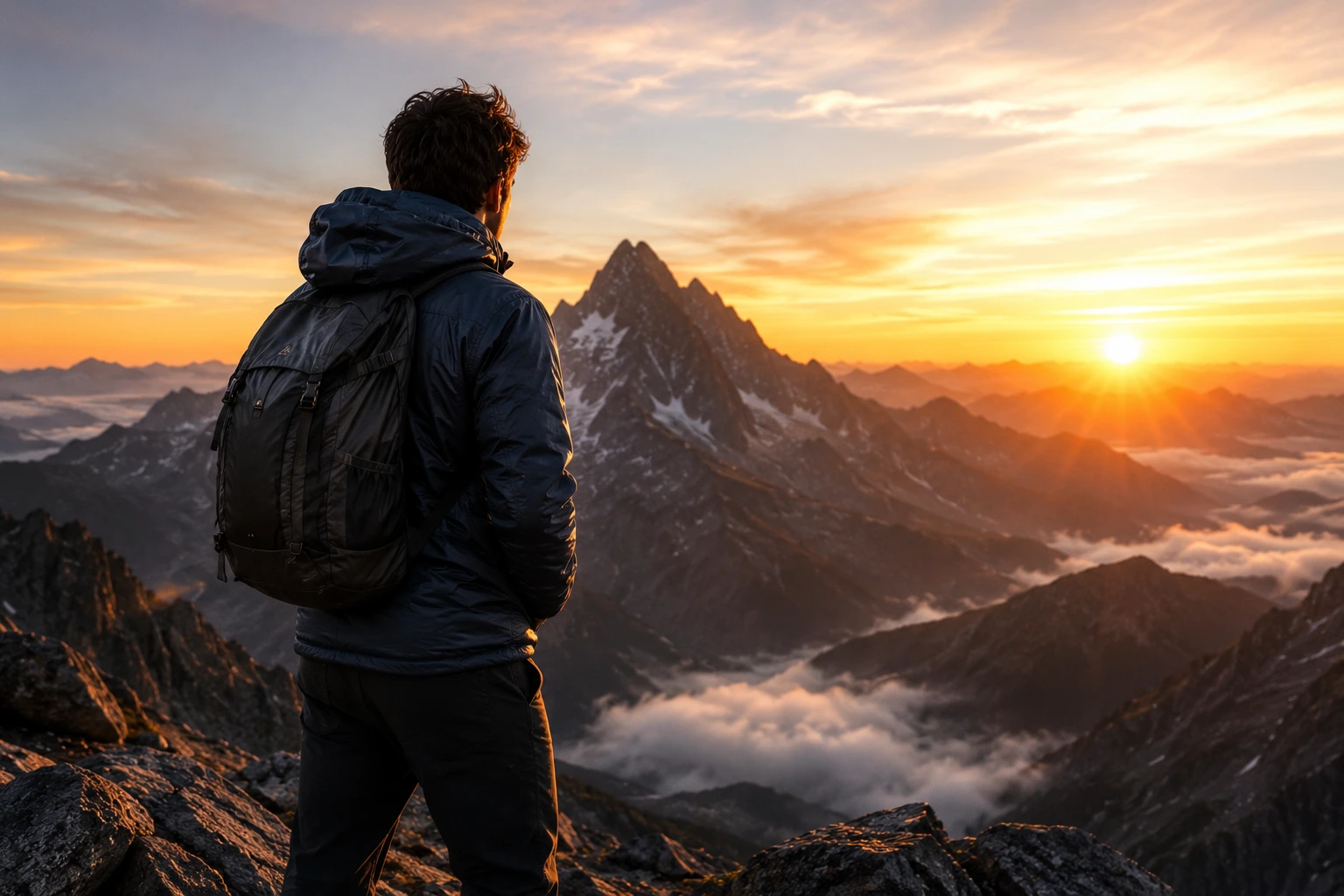 Traveler wearing the best lightweight jacket for travel